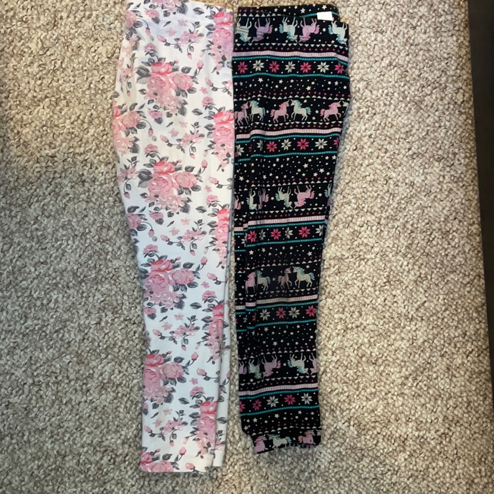 Unicorn and flower leggings